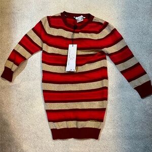Little Marc Jacobs Striped Knit Long Sleeve Knit Dress